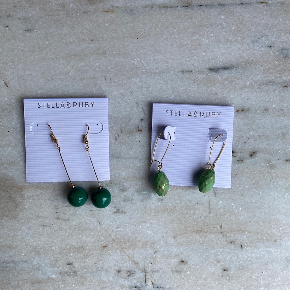 SET OF 2 STELLA & RUBY DANGLE EARRINGS